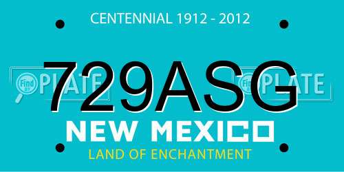 729ASG New Mexico License Plate