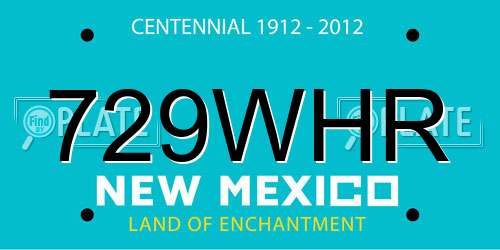 729WHR New Mexico License Plate