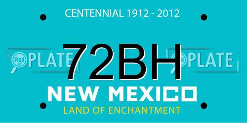 72BH New Mexico License Plate