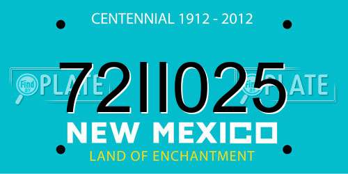 72II025 New Mexico License Plate