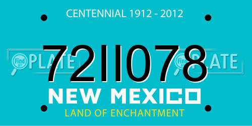72II078 New Mexico License Plate