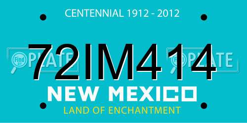 72IM414 New Mexico License Plate