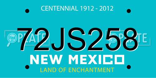 72JS258 New Mexico License Plate