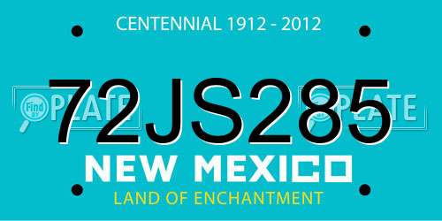 72JS285 New Mexico License Plate