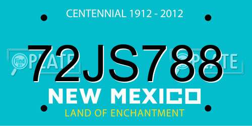 72JS788 New Mexico License Plate