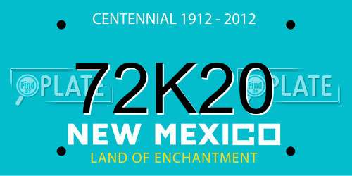 72K20 New Mexico License Plate
