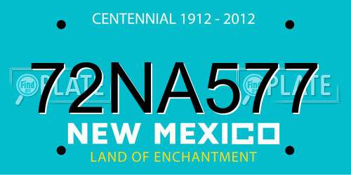 72NA577 New Mexico License Plate