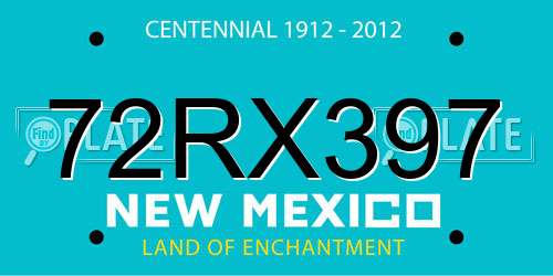 72RX397 New Mexico License Plate