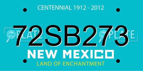 72SB273 New Mexico License Plate