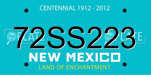 72SS223 New Mexico License Plate