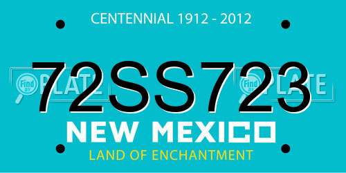 72SS723 New Mexico License Plate