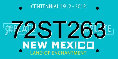 72ST263 New Mexico License Plate