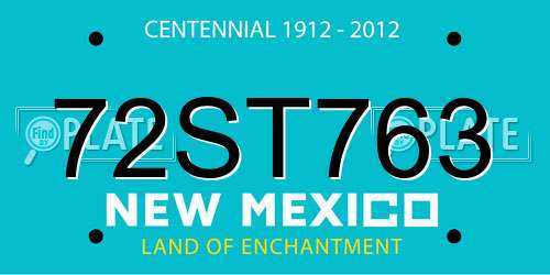 72ST763 New Mexico License Plate