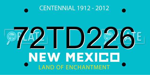 72TD226 New Mexico License Plate