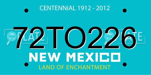 72TO226 New Mexico License Plate