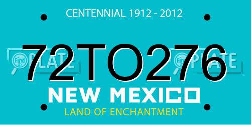 72TO276 New Mexico License Plate