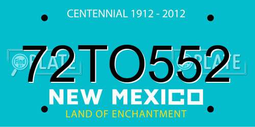 72TO552 New Mexico License Plate
