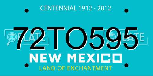 72TO595 New Mexico License Plate