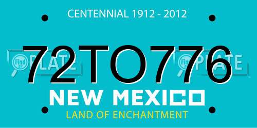 72TO776 New Mexico License Plate