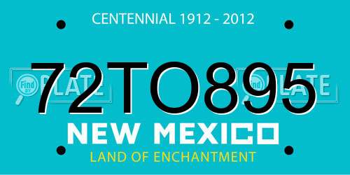 72TO895 New Mexico License Plate