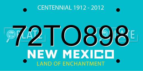 72TO898 New Mexico License Plate