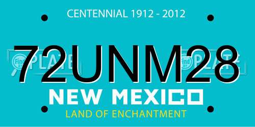 72UNM28 New Mexico License Plate