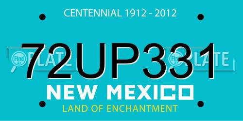 72UP331 New Mexico License Plate