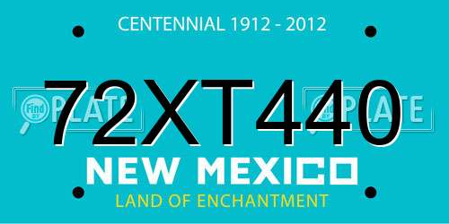 72XT440 New Mexico License Plate