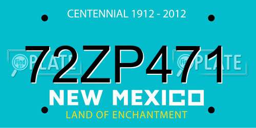 72ZP471 New Mexico License Plate