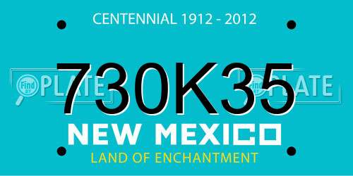 730K35 New Mexico License Plate