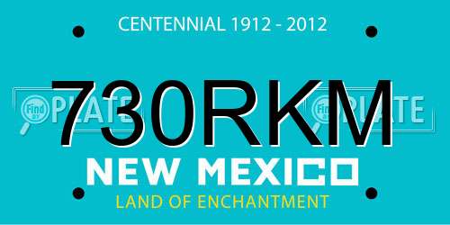 730RKM New Mexico License Plate