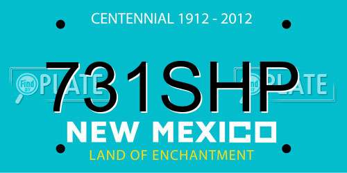 731SHP New Mexico License Plate