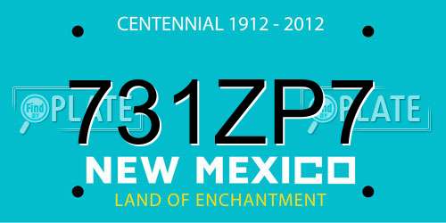 731ZP7 New Mexico License Plate