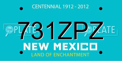 731ZPZ New Mexico License Plate