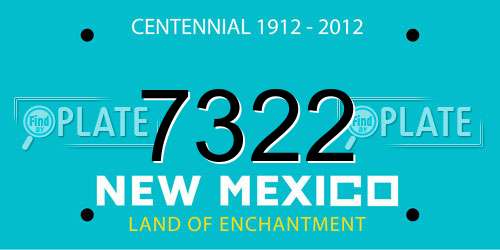 7322 New Mexico License Plate