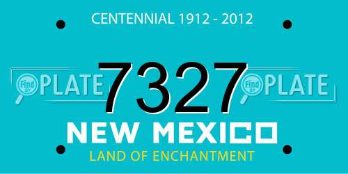 7327 New Mexico License Plate