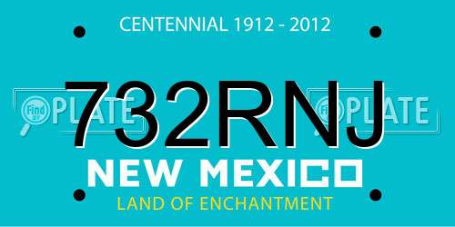 732RNJ New Mexico License Plate