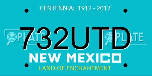 732UTD New Mexico License Plate