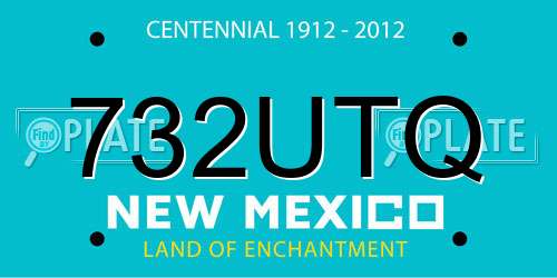 732UTQ New Mexico License Plate