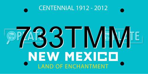 733TMM New Mexico License Plate