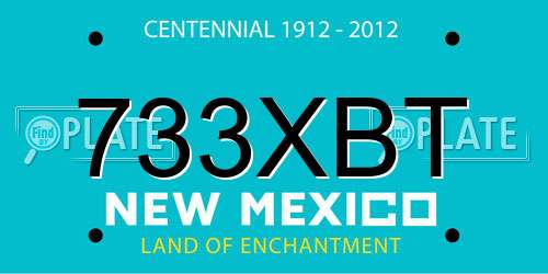 733XBT New Mexico License Plate