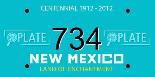 734 New Mexico License Plate