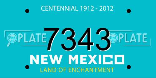 7343 New Mexico License Plate