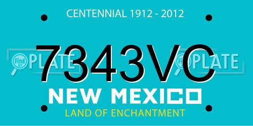 7343VC New Mexico License Plate