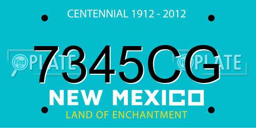 7345CG New Mexico License Plate
