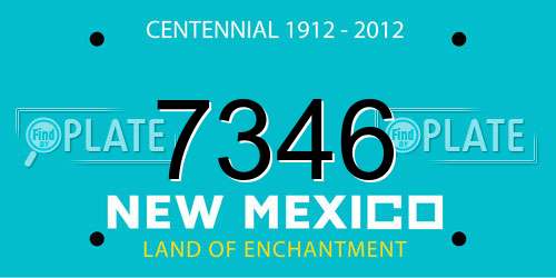 7346 New Mexico License Plate
