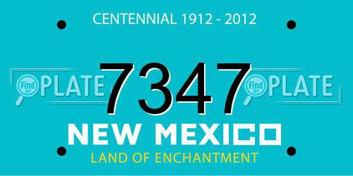 7347 New Mexico License Plate