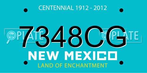 7348CG New Mexico License Plate