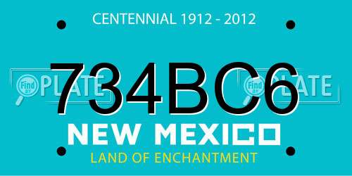 734BC6 New Mexico License Plate