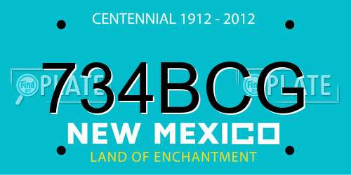 734BCG New Mexico License Plate